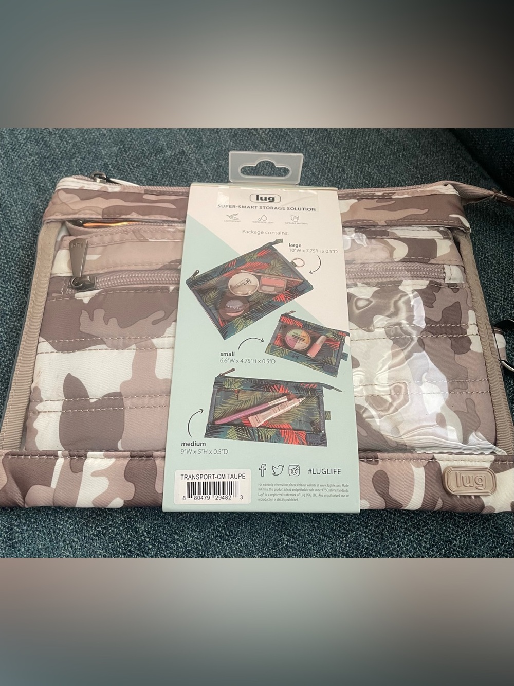 NWT- Lug Transport 3pc Storage Envelopes Camo Taupe